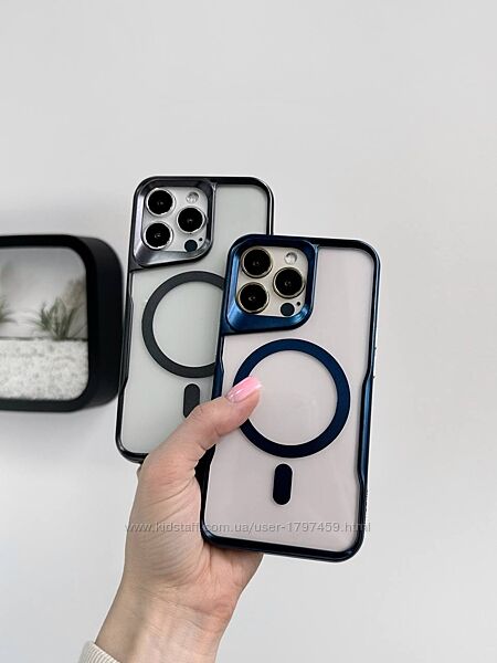 ПРОТИУДАРНИЙ Чохол з MagSafe в стилі металік для iPhone