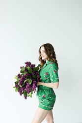 Піжама сорочка/шорти Nika Li Clover Green P3-2500-03 Софт 2 розміри