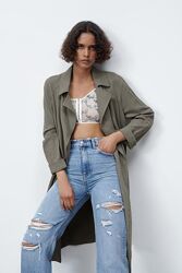 Тренч из льняной смеси ZARA