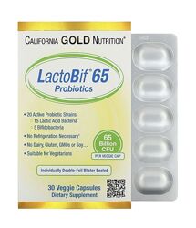 Пробіотики LactoBif 65 від California Gold Nutrition, 65 млрд КУО в 1 капс