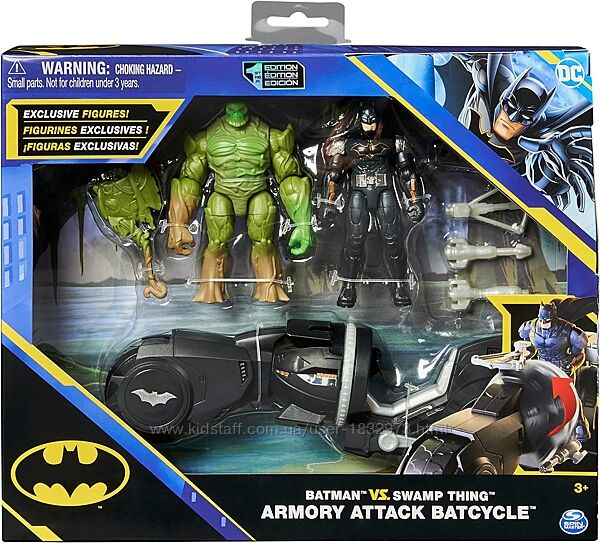 Набір DC Comics, Batman and Swamp Thing Armory Attack Batcycle Set