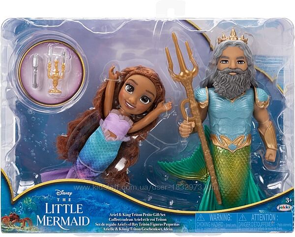 Русалочка Аріель та король Тритон Disney The Little Mermaid Ariel Doll 