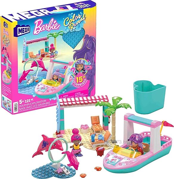 Конструктор пригоди Барбі Mega Barbie Color Reveal Adventure With Delphins 