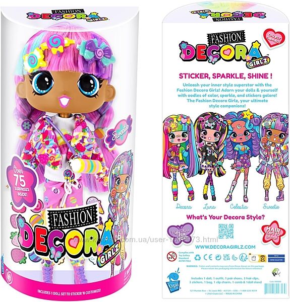 Лялька Decora Sweetie Girlz Декора з аксесуарами, висотою 28см артикуляція