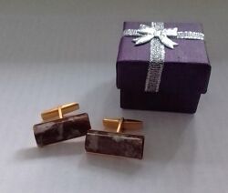 Вінтаж запонки позолота натуральний камінь Русские самоцветы 60-рр