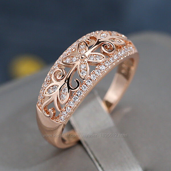 кольцо з позолотою 585 проба розмір 18