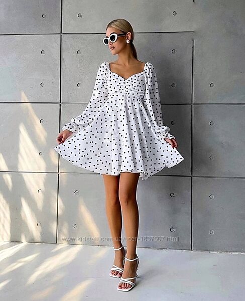 скл.69 м107 тендітна жіночна сукня-ніжний софт принт-чорний, білий