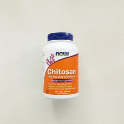 Now foods chitosan 500mg plus chromium 240капсул хітозан з хромом