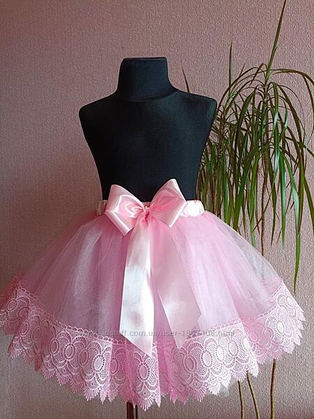 Спідничка рожева до костюма лялька Барбі юбка фатинова пишна 4-7 р.