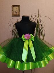 Спідничка зелена пишна фатинова 5-7р костюм капустинка жабка лісова фея дін