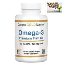 Омега-3 , Омега , рыбий жир , California Gold Nutrition ,100капсул 