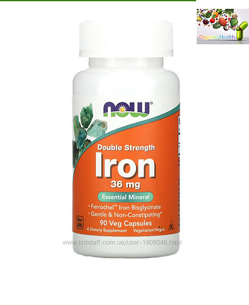 Железо, Now Foods , Iron , железо 36 mg