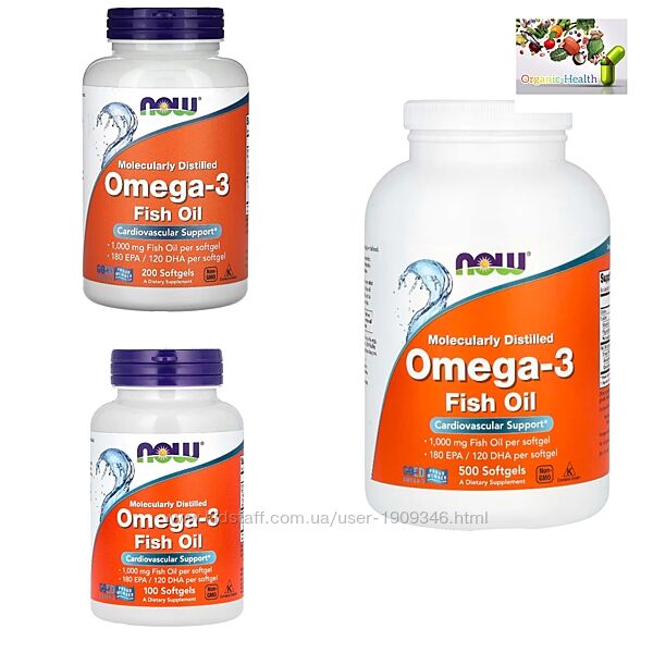 Now Foods , Омега,  Омега-3 , рыбий жир , 180EPA/120DHA