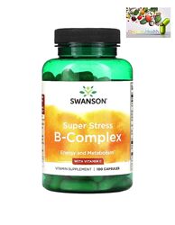 В комплекс, Swanson, Super Stress, B-комплекс, с витамином C, 100 капсул