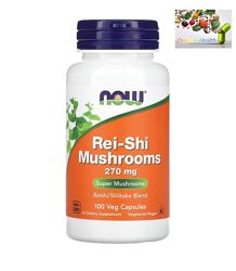 NOW Foods, грибы рейши, Rei-Shi Mushrooms, грибы шиитаке,  270 мг, 100 шт