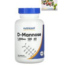 Д-Маноза, Nutricost, D-манноза, 1000 мг, 120 капсул 500 мг в 1 капсуле