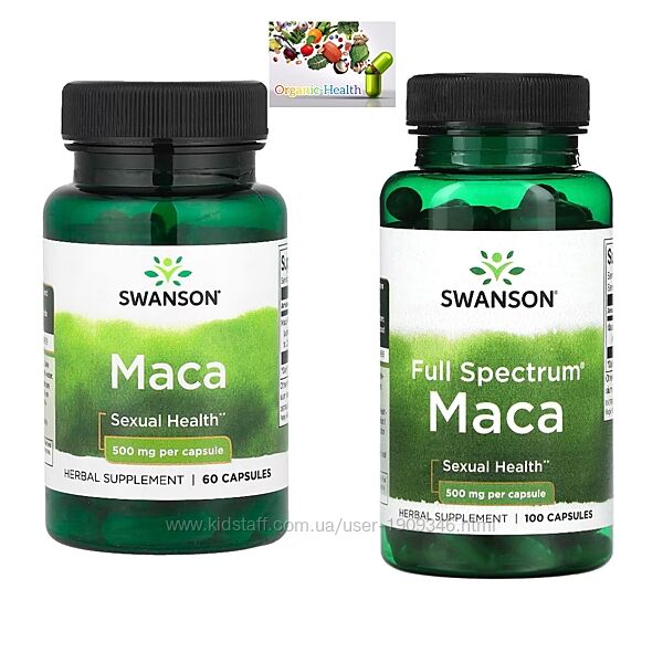 Maca ,  Swanson, Мака, Мака полного спектра, 500 мг, 60,100 капсул