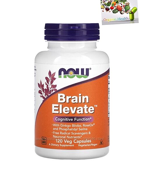 Деятельность мозга , NOW Foods, Brain Elevate, 120 растительных капсул