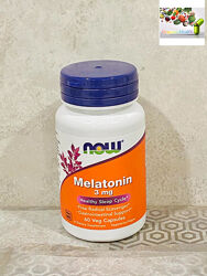 Now Foods , Мелатонин , Мелатонин 3 mg , 60 капсул, Здоровый сон