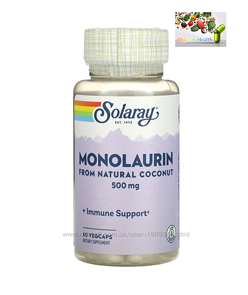 Solaray, Монолаурин , Monolaurin 500 mg , 60 капсул