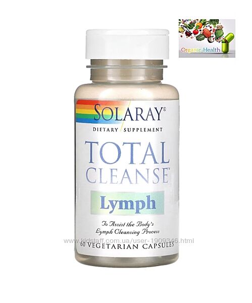 Очищение лимфы , Solaray, Total Cleanse для лимфы, 60 вегетарианских капсул