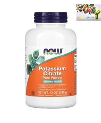 Калий, Potassium Citrate, NOW Foods, цитрат калия, чистый порошок, 340 г 