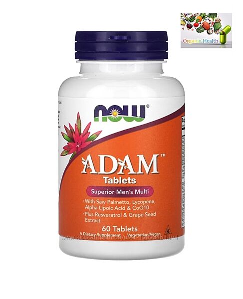 АДАМ, NOW Foods, ADAM, улучшенные мультивитамины для мужчин, 60 таблеток