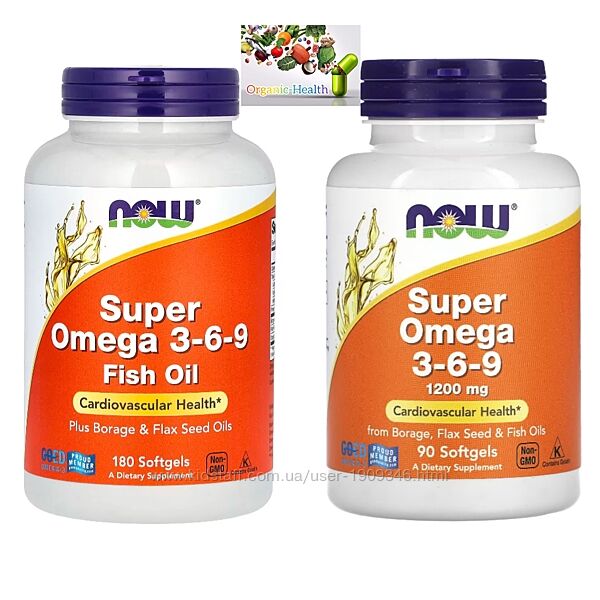 Now Foods, Рыбий жир, Супер Омега 3 6 9 , Super Omega 3-6-9, 1200 мг, 90 шт