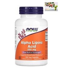 АЛК, Альфа липоевая кислота , NOW Foods, альфа-липоевая кислота, 250 мг