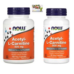 Now Foods , ацетил-L-карнитин, карнитин 
