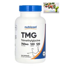 Бетаин, Nutricost , TMG , триметилглицин, 750 мг, 120 капсул
