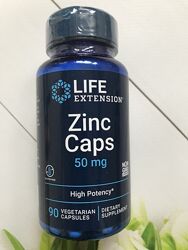Life Extension, Цинк цитрат, Zinc Caps, 50 мг, 