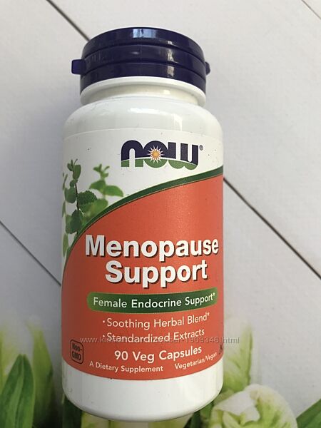 Now Foods, Menopause Support, 90 растительных капсул, Менопауза 