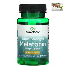 Мелатонин, Swanson, Мелатонин тройной силы, 10 мг, 60 капсул