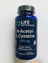 Life extension, NAC, N-ацетил-L-цистеин, 600 мг, 60 капсул