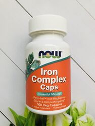 Now Foods, Iron complex caps, Железо 