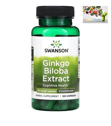Гинкго билоба, Swanson, Экстракт гинкго билоба, 60 мг, 120 капсул