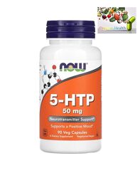 5 Htp, Now Foods, 5-гидрокситриптофан, 50 мг, 90 растительных капсул