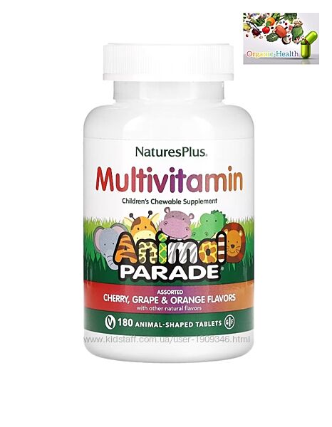 Мультивитамины для детей, Nature&acutes Plus, Animal Parade , Витамины для 
