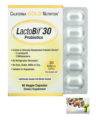 Пробиотики , LactoBif, 30 млрд КОЕ California Gold Nutrition