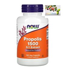 Прополис , Укрепление иммунитета , NOW Foods, прополис 1500, 100 капсул