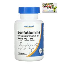 Витамин В1, Nutricost, Бенфотиамин, жирорастворимый витамин B1, 300 мг, 90 