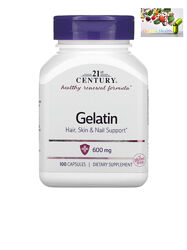 21st Century, Желатин, 600 мг, 100 капсул