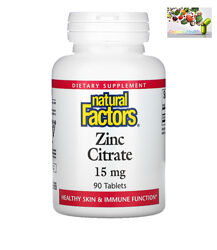 Natural Factors, Цинк, Цитрат цинка,15 мг, 90 таблеток 