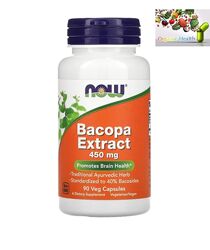 Бакопа , NOW Foods, экстракт бакопы, 450 мг, 90 вегетарианских капсул