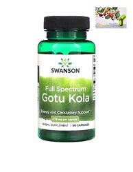 Центелла азиатская, Готу кола , Swanson, Full Spectrum Gotu Kola, 435 мг, 60
