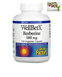 Natural Factors, WellBetX, берберин, 500 мг, уровень сахара в крови
