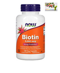 Биотин , Now foods , Биотин 5000 , Укрепление волос , 120 капсул 