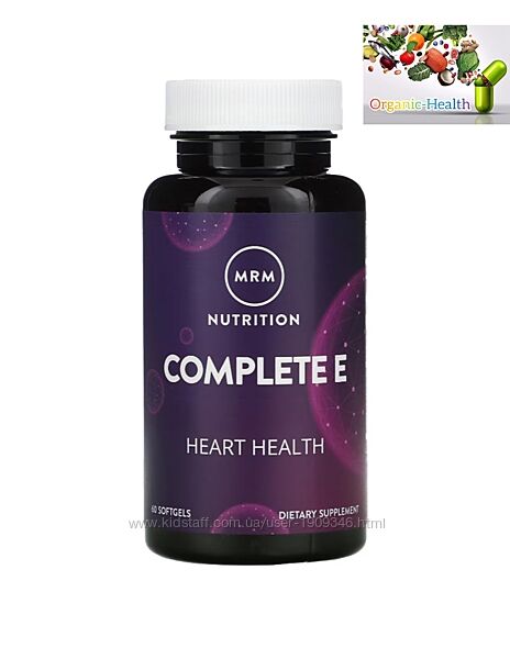 Витамин Е, MRM Nutrition, комплекс с витамином E, Complete E , 60 шт