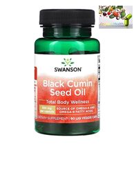 Черный тмин, Swanson, Масло семян черного тмина, 500 мг, 60 капсул